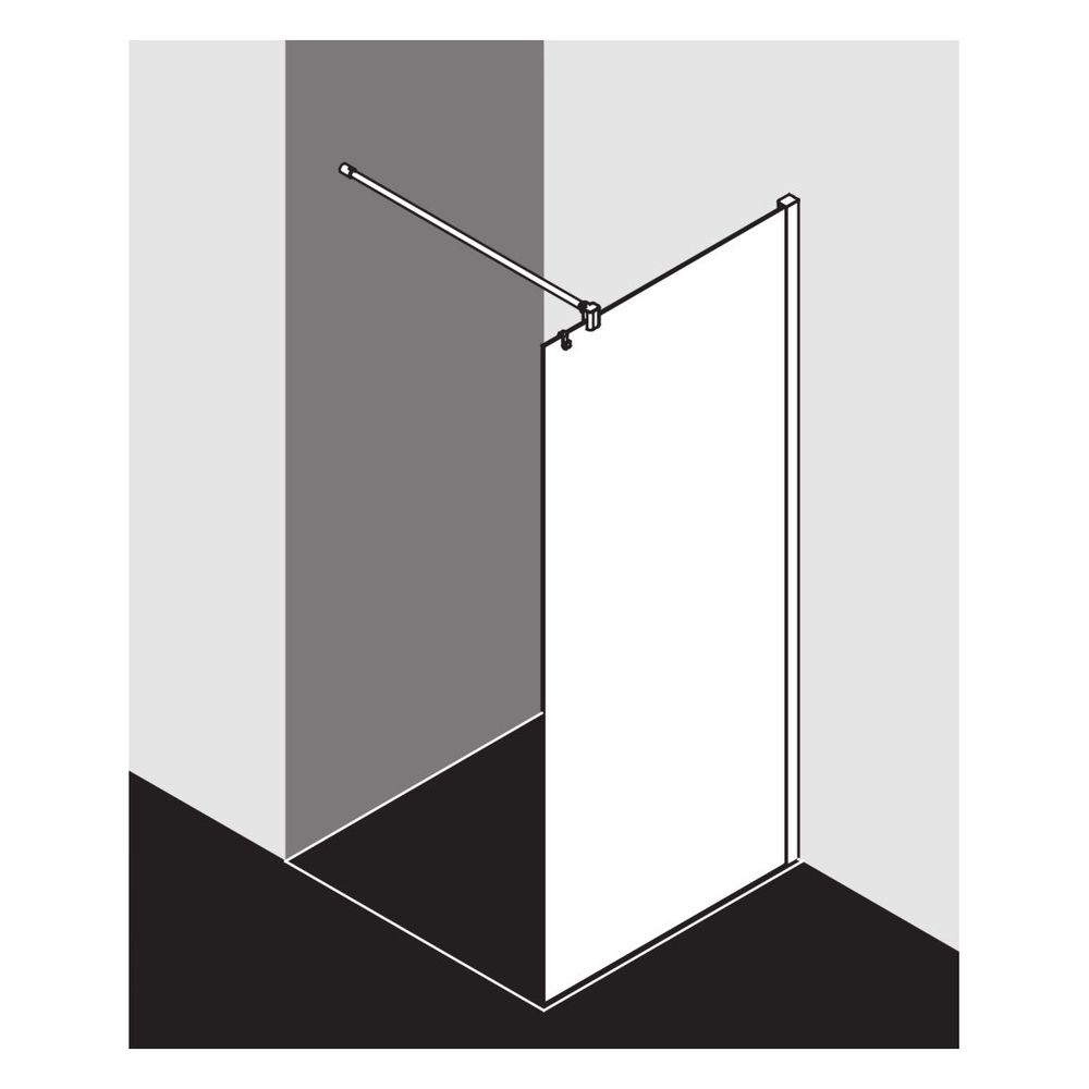 Kermi Walk-In Wall Mena TWF 2000x900x33mm ESG Klar 8mm Schwarz Soft Anschlag link... KERMI-METWF090203AK 4051484867500 (Abb. 10)