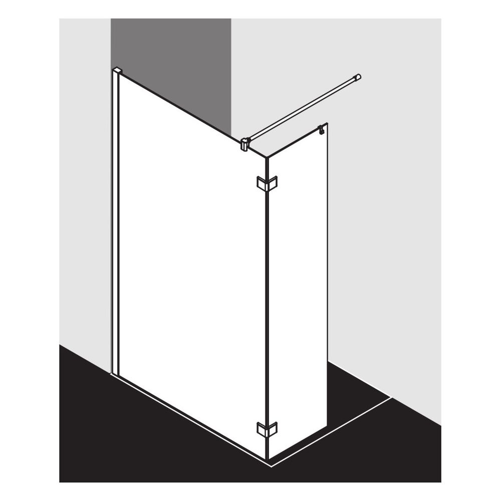Kermi Walk-In Wall Mena Festfeld Winkel WBL 2000x1000x33mm ESG Klar 8mm Silber Hoc... KERMI-MEWBL10020VAK 4051484894162 (Abb. 5)