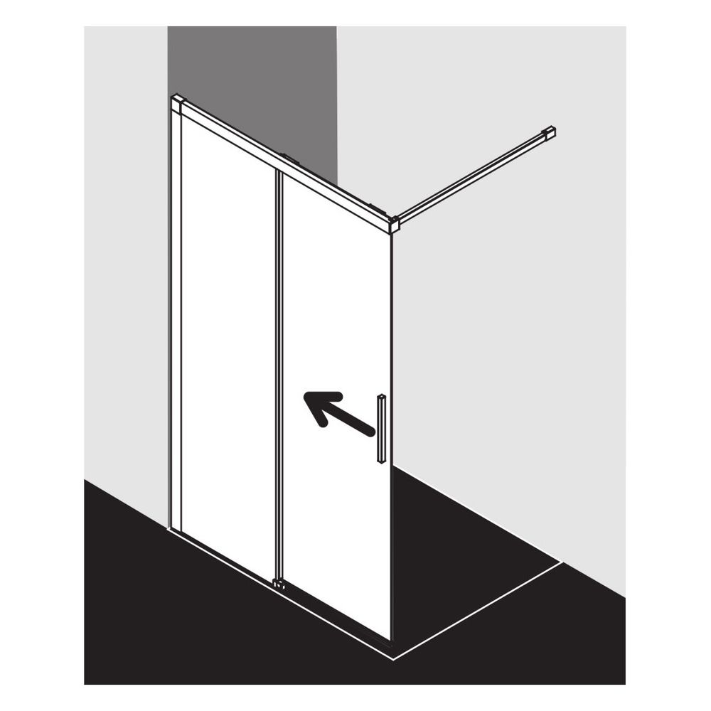 Kermi Walk-In Wall Nica Gleittürsegment J2L 2000x1400x32mm ESG Klar 6mm Silber Hoc... KERMI-NIJ2L14020VPK 4051484572442 (Abb. 8)