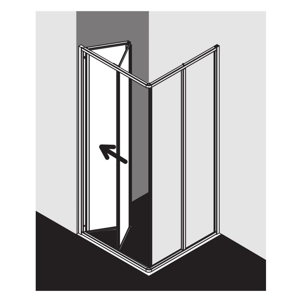 Kermi Duschkabine Nova 2000 Eckeinstieg 2T Falttür Halbteil EF2 1850x800x30mm Kero... KERMI-N2EF20801811K 4046383215088 (Abb. 6)