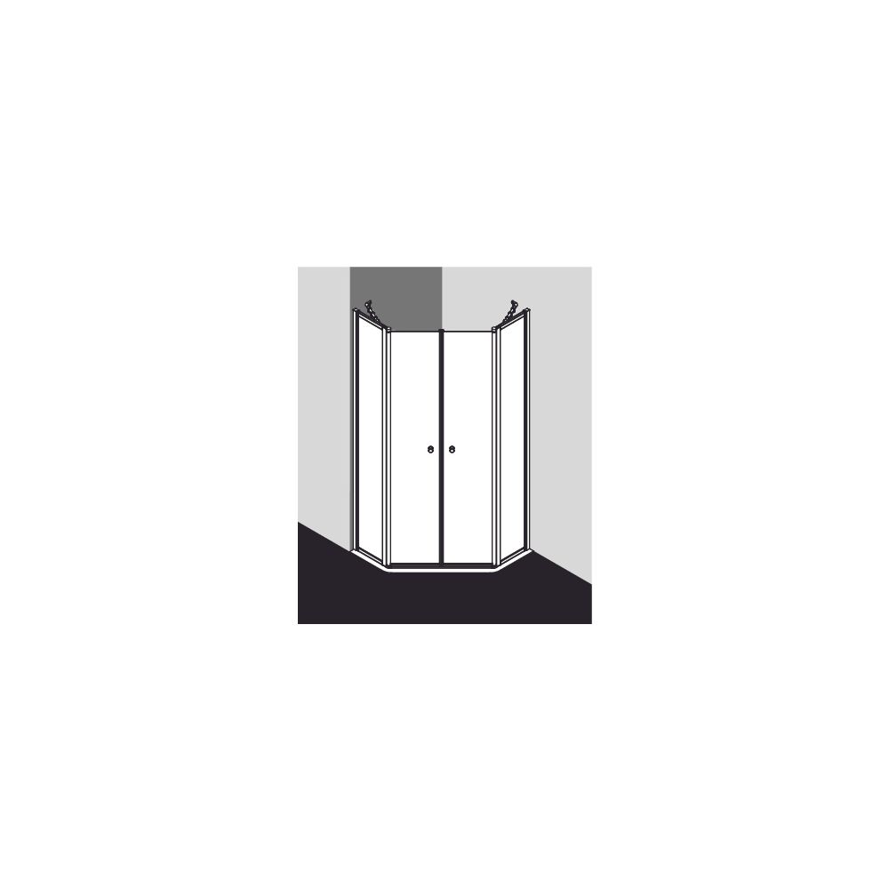 Kermi Duschkabine Nova 2000 Fünfeck Pendeltür Festfeld F43 1850x900x24mm Kerolan F... KERMI-N2F430901811K 4046383218287 (Abb. 7)
