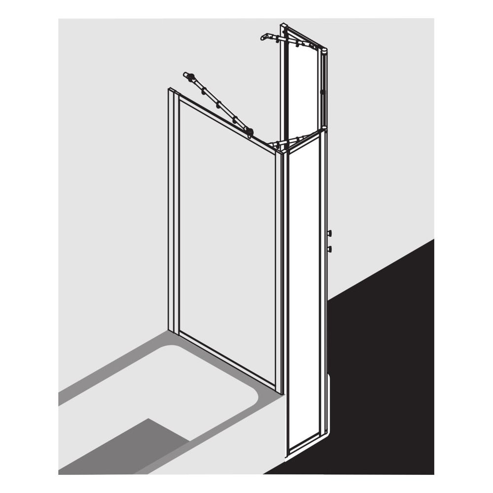 Kermi Duschkabine Nova 2000 Fünfeck Pendeltür Festfeld F43 1850x900x24mm Kerolan F... KERMI-N2F430901811K 4046383218287 (Abb. 2)