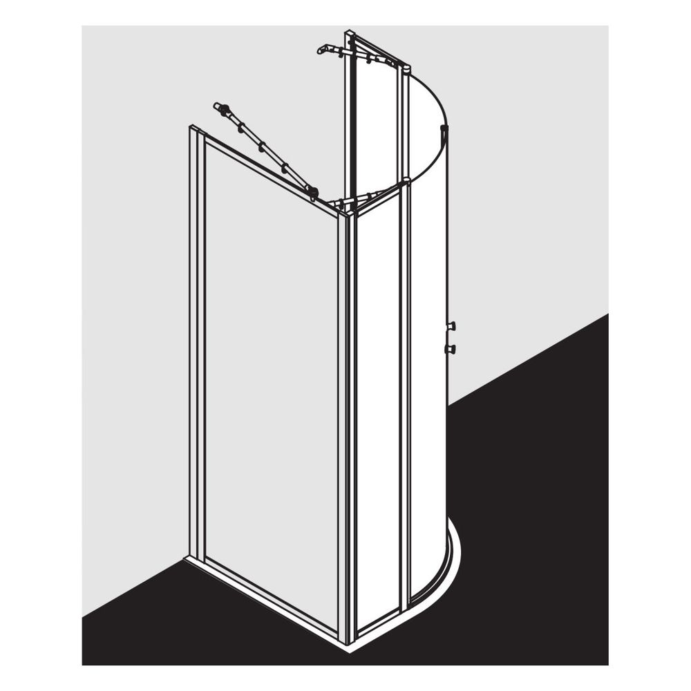 Kermi Duschkabine Nova 2000 Viertelkreis Pendel Festfeld P53 1850x900x24mm Kerolan... KERMI-N2P530901811K 4046383221461 (Abb. 3)