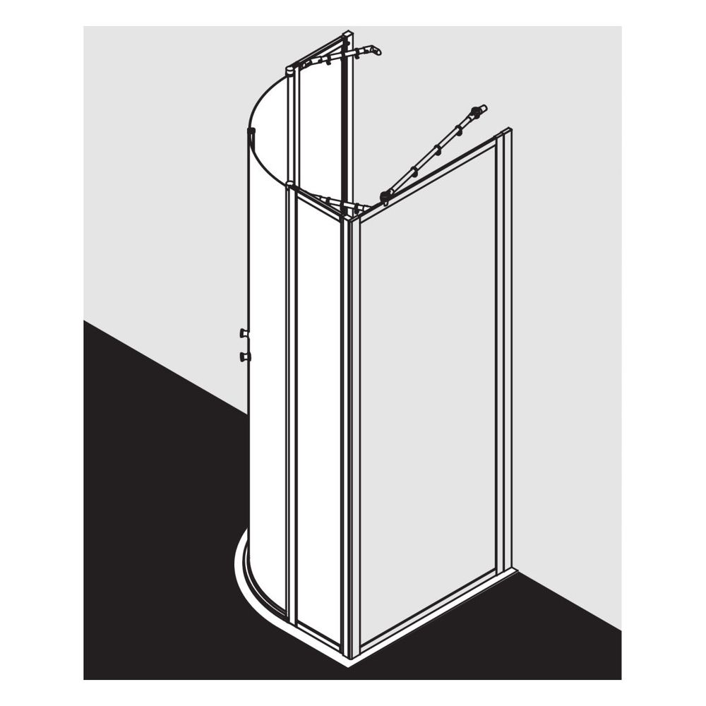 Kermi Duschkabine Nova 2000 Viertelkreis Pendel Festfeld P53 1850x900x24mm Kerolan... KERMI-N2P530901811K 4046383221461 (Abb. 6)