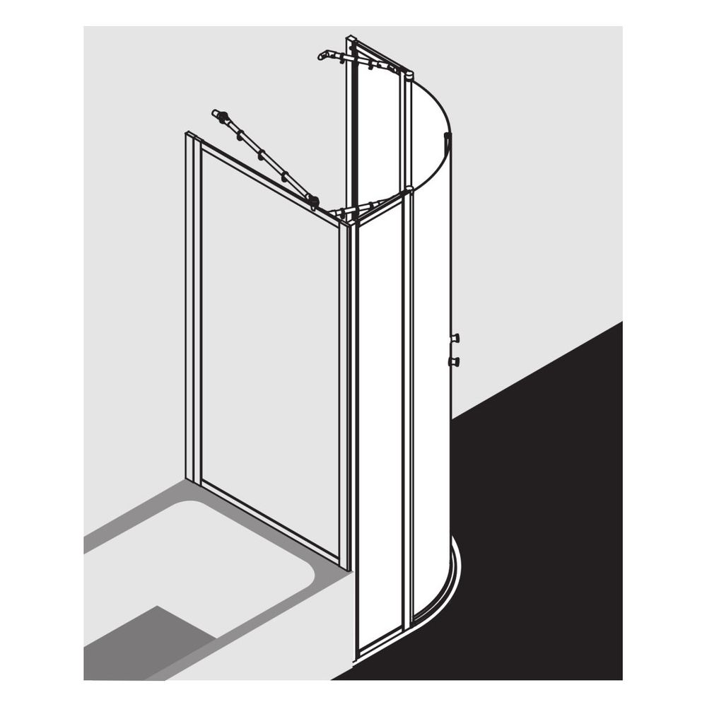Kermi Duschkabine Nova 2000 Viertelkreis Pendel Festfeld P53 1850x900x24mm Kerolan... KERMI-N2P530901811K 4046383221461 (Abb. 9)