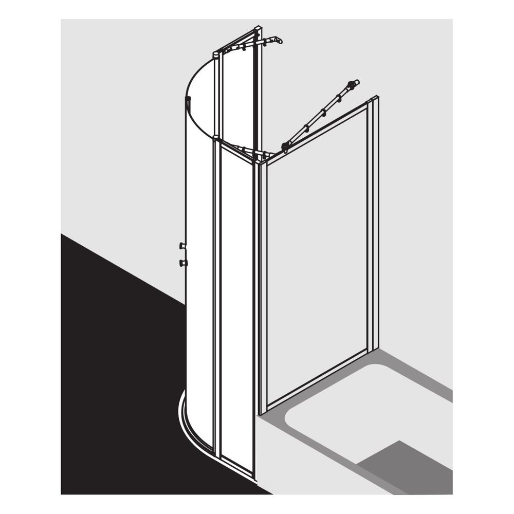 Kermi Duschkabine Nova 2000 Viertelkreis Pendel Festfeld P53 1850x900x24mm Kerolan... KERMI-N2P530901811K 4046383221461 (Abb. 5)