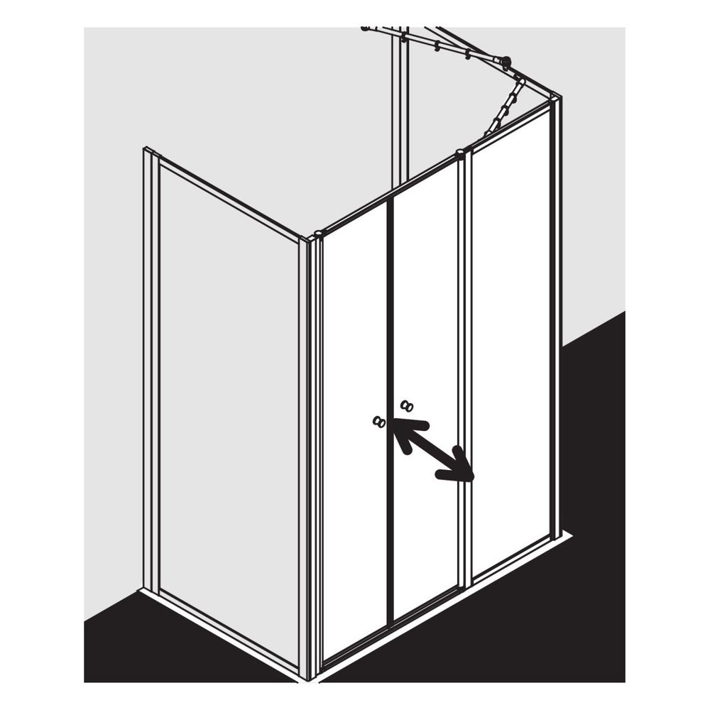Kermi Duschkabine Nova 2000 Pendeltür mit Festfeld PFR 1850x1300x24mm Kerolan Fon... KERMI-N2PFR1301811K 4046383223205 (Abb. 11)