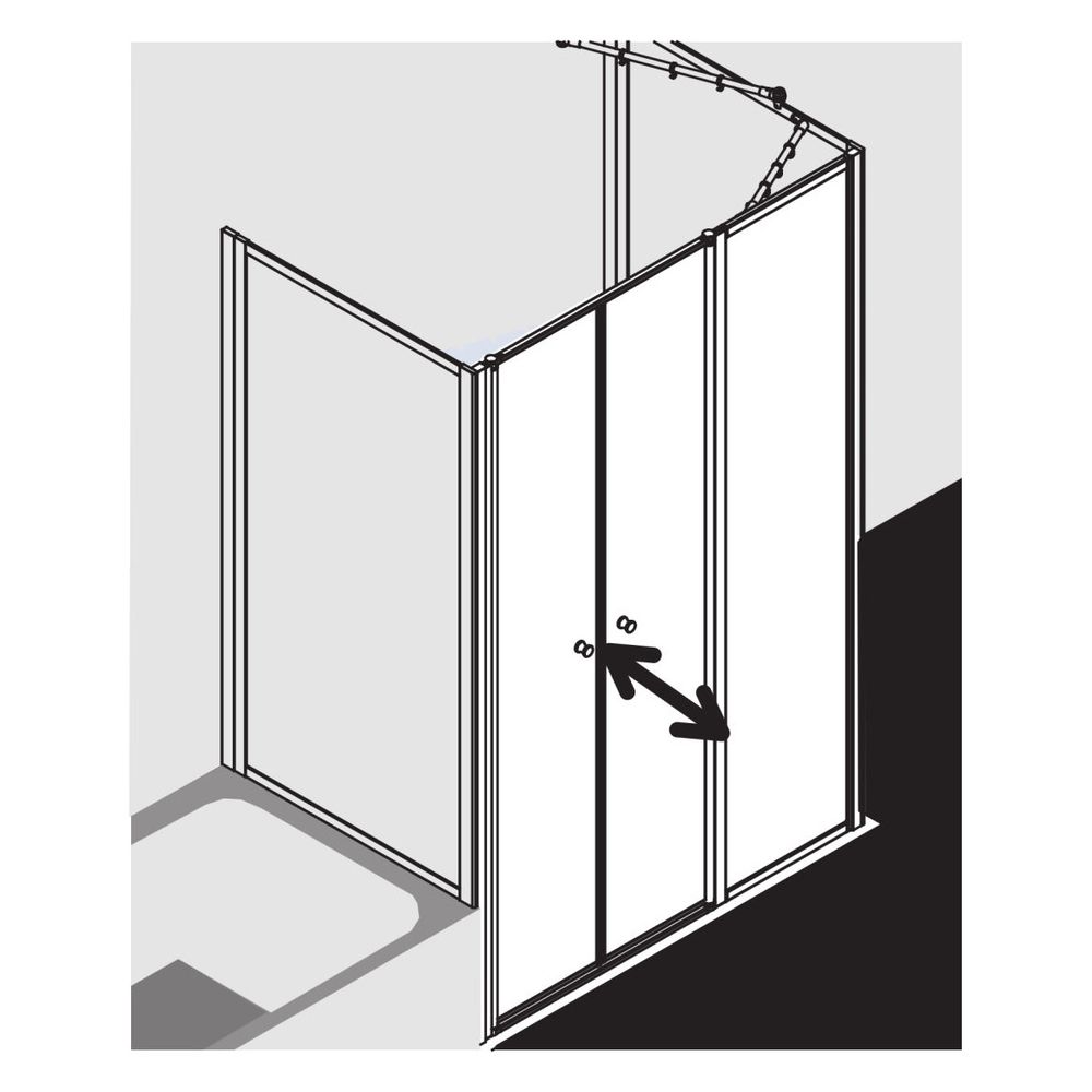 Kermi Duschkabine Nova 2000 Pendeltür mit Festfeld PFR 1850x1300x24mm Kerolan Font... KERMI-N2PFR1301811K 4046383223205 (Abb. 4)
