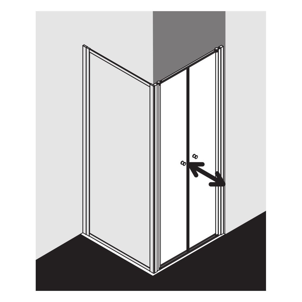 Kermi Duschkabine Nova 2000 Pendeltür PTD 1850x880x24mm Kerolan Fontana 4mm Silber... KERMI-N2PTD0881811K 4051484579069 (Abb. 6)