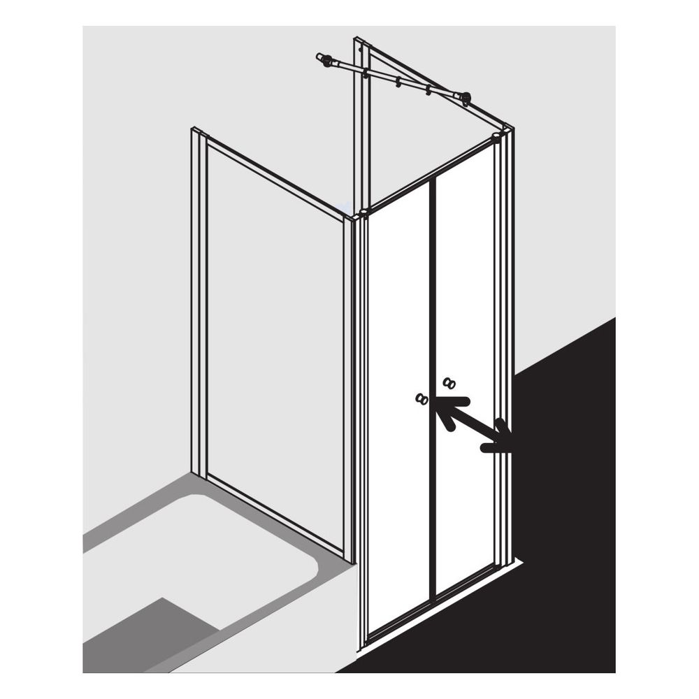 Kermi Duschkabine Nova 2000 Pendeltür PTD 1850x880x24mm Kerolan Fontana 4mm Silber... KERMI-N2PTD0881811K 4051484579069 (Abb. 2)