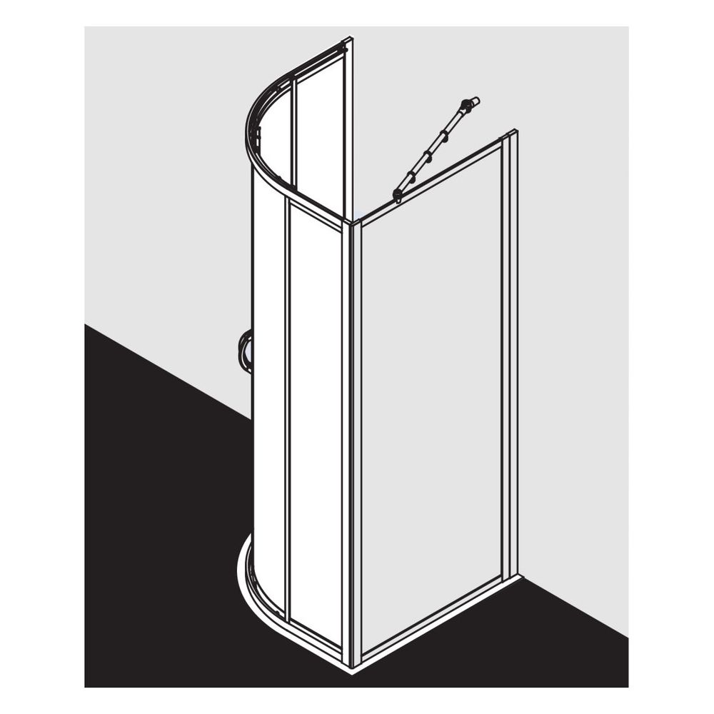 Kermi Duschkabine Nova 2000 Viertelkreis Gleittüren R53 1850x870-885x17mm Kerolan ... KERMI-N2R530901811K 4046383225254 (Abb. 5)