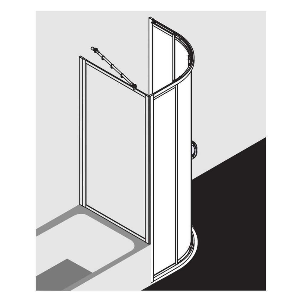 Kermi Duschkabine Nova 2000 Viertelkreis Gleittüren R53 1850x870-885x17mm Kerolan ... KERMI-N2R530901811K 4046383225254 (Abb. 6)