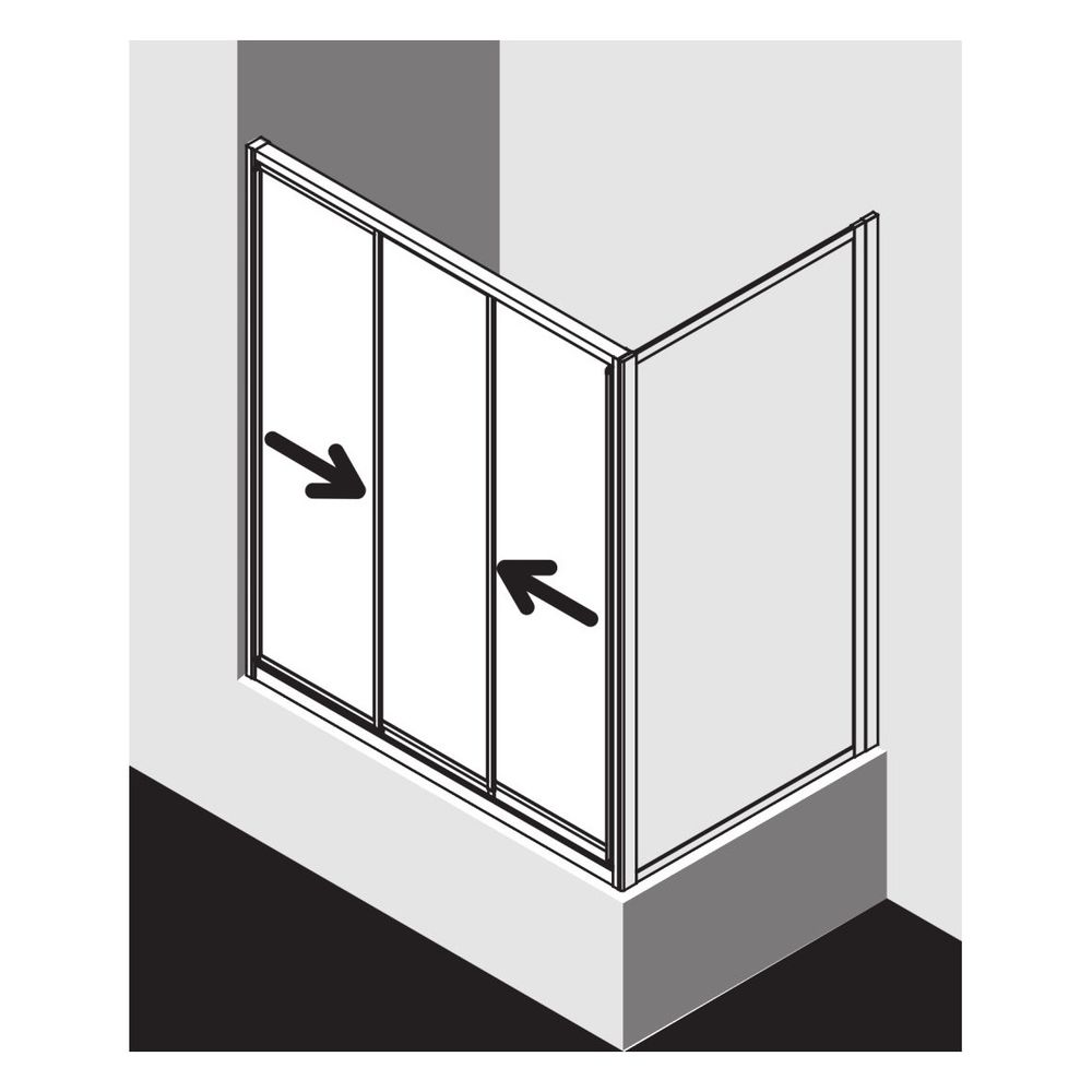 Kermi Duschkabine Nova 2000 Gleittür 3-teilig STD 1850x800x52mm Kerolan Fontana 3... KERMI-N2STD0801811K 4046383228903 (Abb. 13)