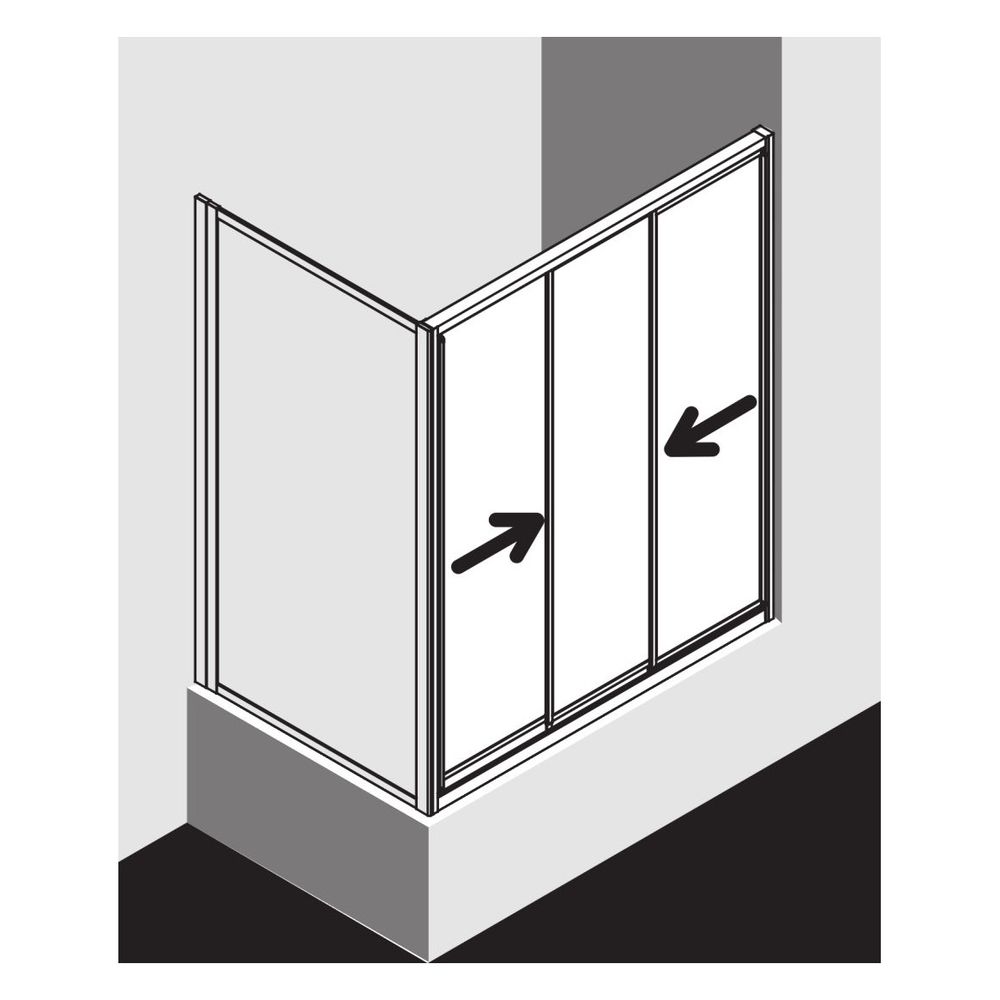 Kermi Duschkabine Nova 2000 Gleittür 3-teilig STD 1850x900x52mm Kerolan Fontana 3... KERMI-N2STD0901811K 4046383000011 (Abb. 22)