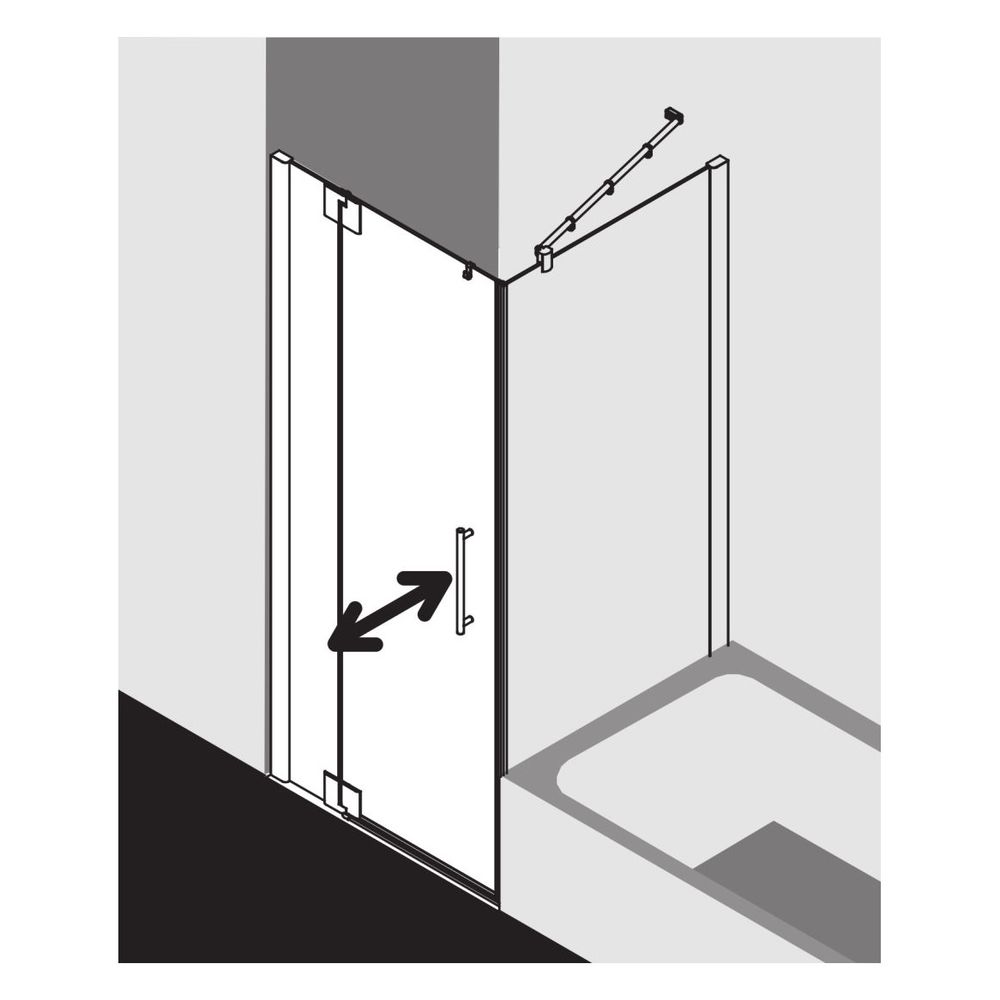 Kermi Duschkabine Pasa XP Pendeltür 1F mit Festfeld 1WL 2000x900x31mm ESG Klar 8mm... KERMI-PX1WL090201AK 4046383911690 (Abb. 5)