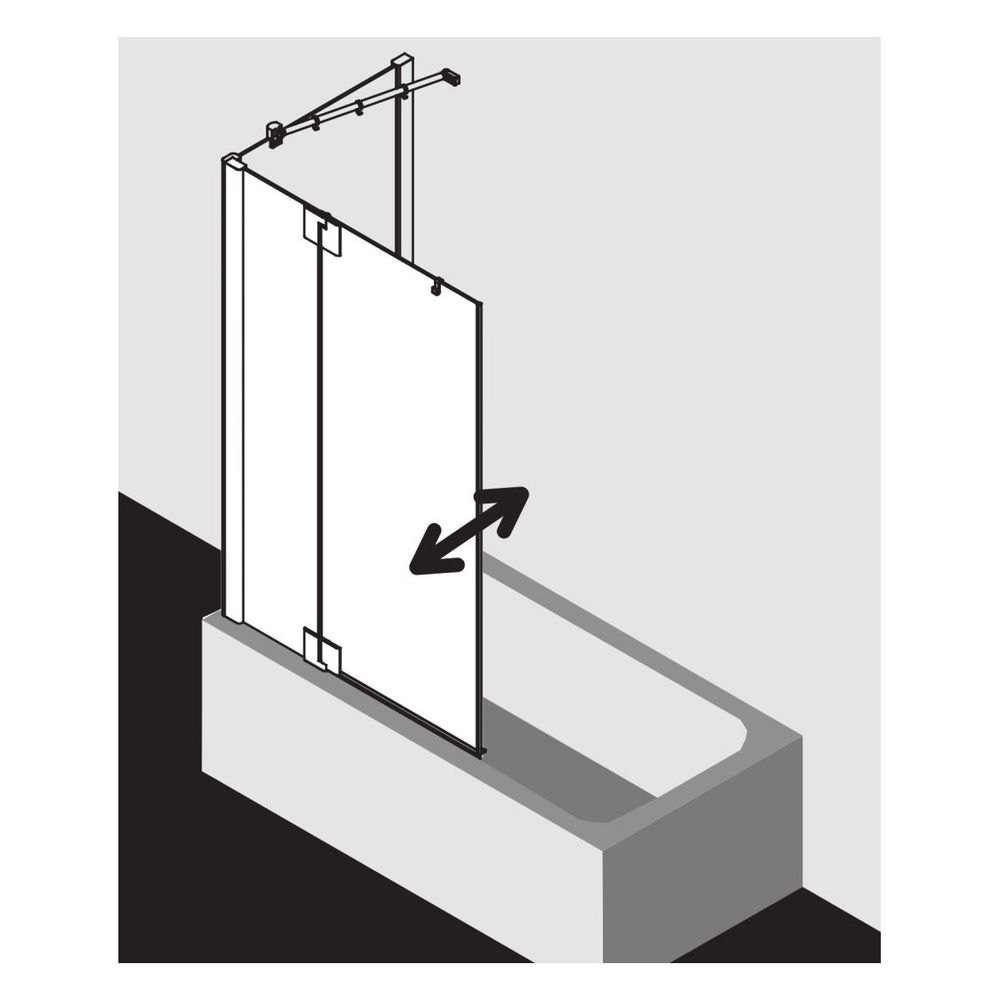 Kermi Badewannenaufsatz Pasa XP Pendelflügel mit Festfeld DTL 1500x800x31mm ESG Kl... KERMI-PXDTL080151PK 4046383915384 (Abb. 3)