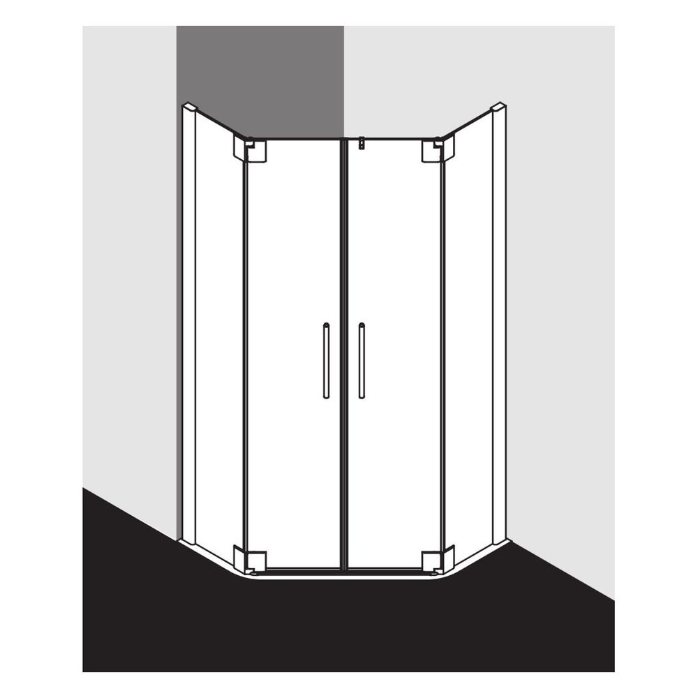 Kermi Duschkabine Pasa XP Fünfeck Pendeltür Festfeld F40 1850x900x31mm ESG Klar 8m... KERMI-PXF4009018VPK 4046383919610 (Abb. 7)