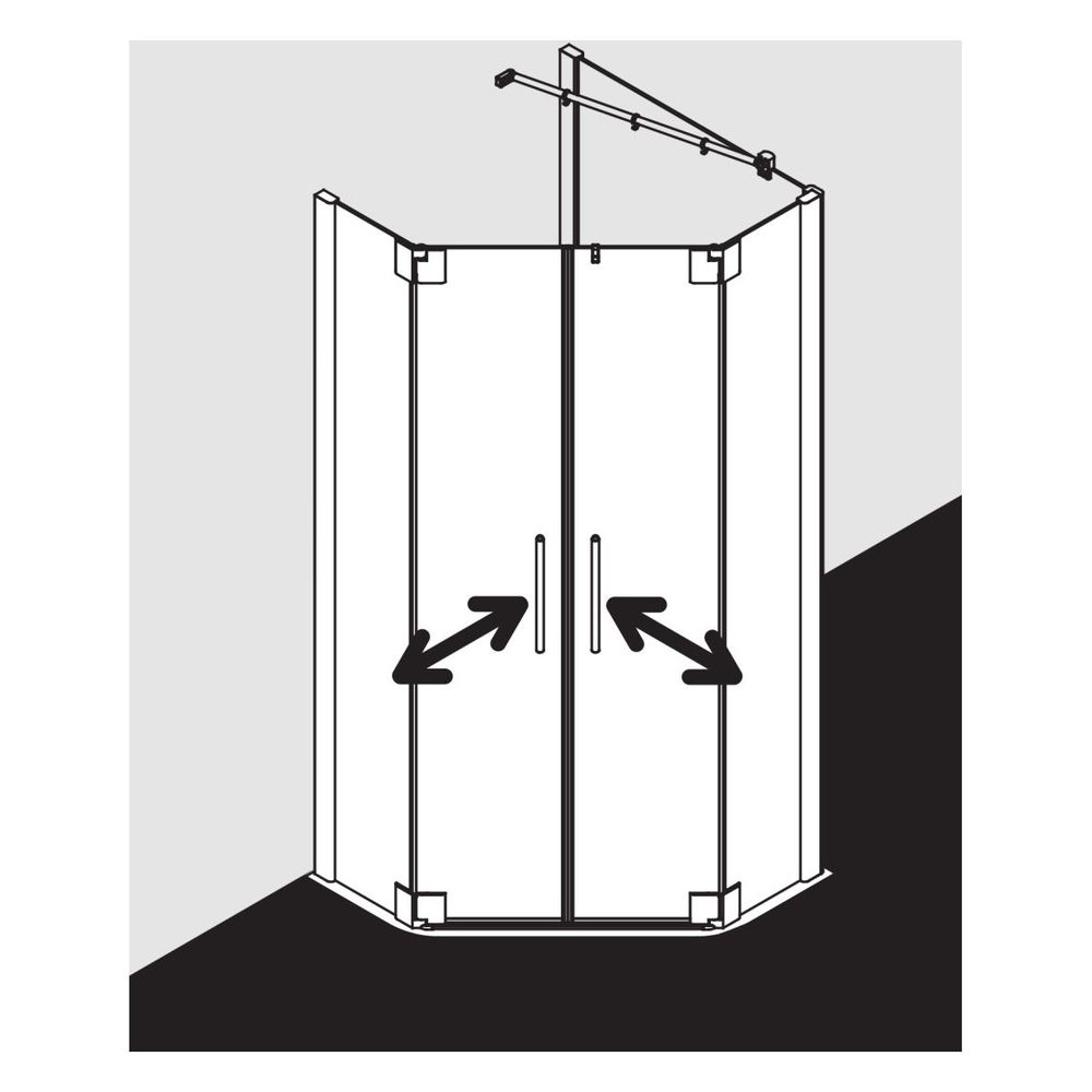Kermi Duschkabine Pasa XP Fünfeck Pendeltür Festfeld F40 1850x900x31mm ESG Klar 8m... KERMI-PXF4009018VPK 4046383919610 (Abb. 4)