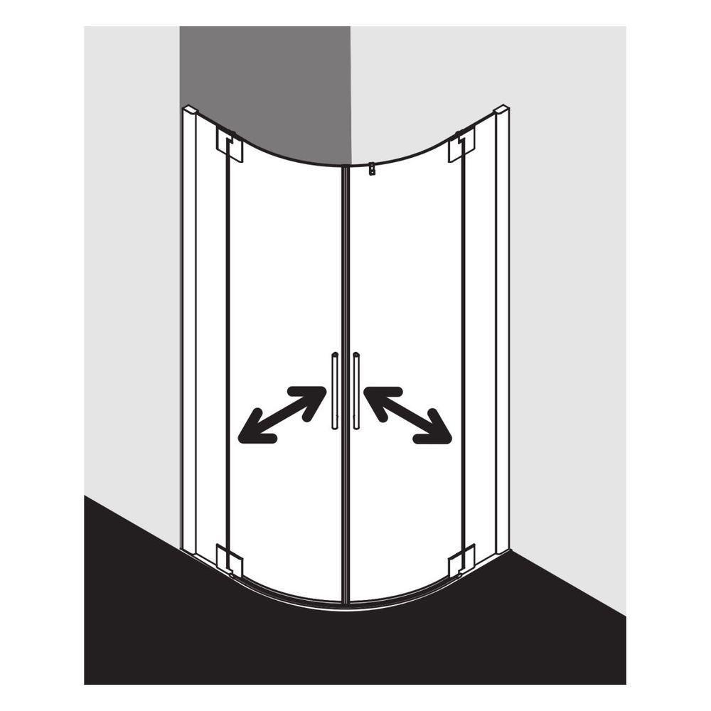 Kermi Duschkabine Pasa XP Viertelkreis Pendel Festfeld P55 1850x900x31mm ESG Klar ... KERMI-PXP55090181PK 4046383923068 (Abb. 6)
