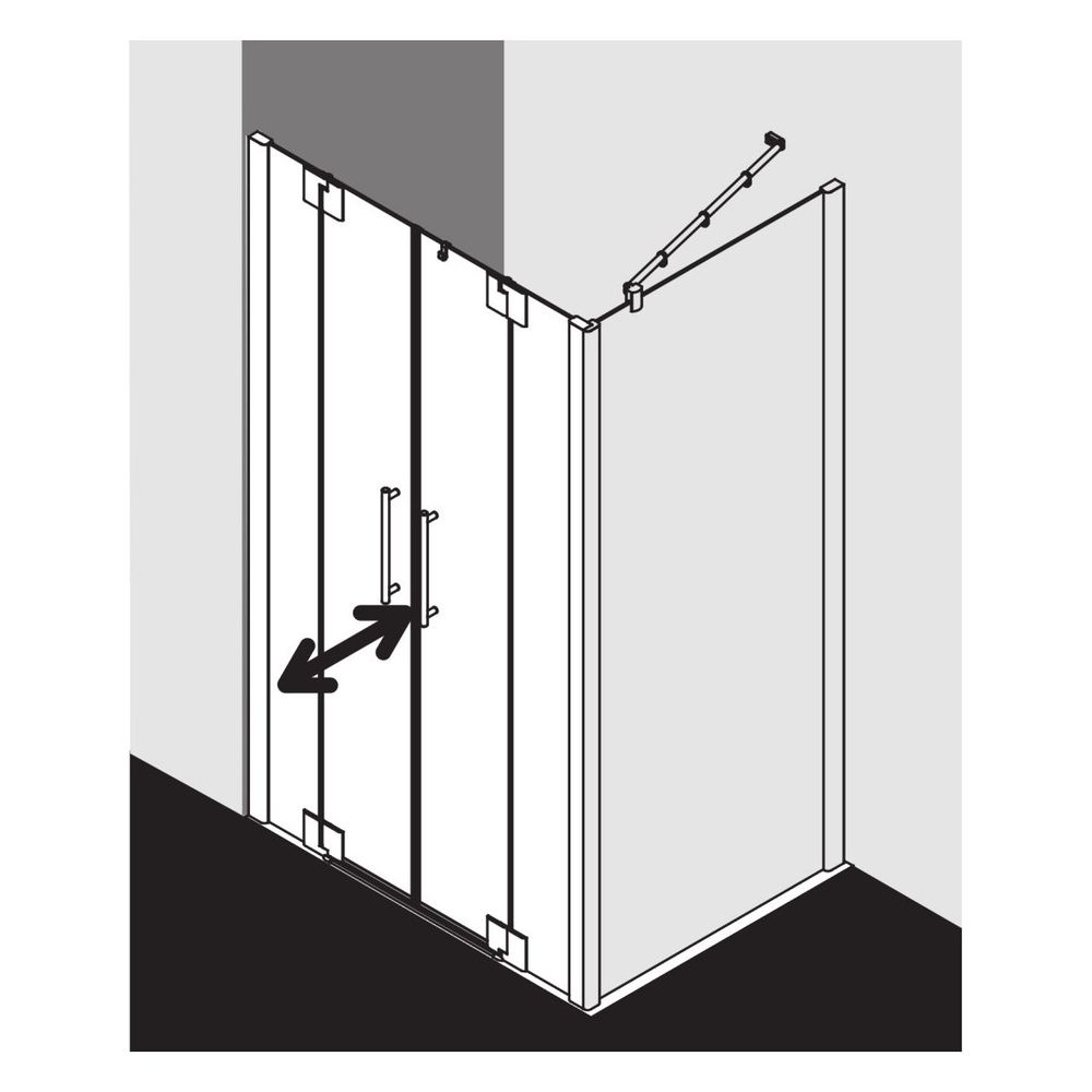 Kermi Duschkabine Pasa XP Pendeltür mit Festfeldern PTF 2000x1100x31mm ESG SR Opac... KERMI-PXPTF110201YK 4046383923594 (Abb. 7)