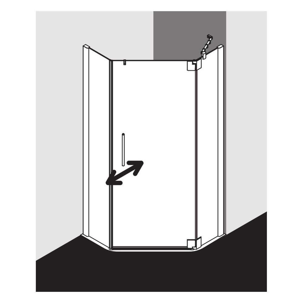 Kermi Duschkabine Pasa XP Fünfeck Pendeltür Festfeld R43 1850x900x31mm ESG Klar 8m... KERMI-PXR43090181AK 4046383926038 (Abb. 9)