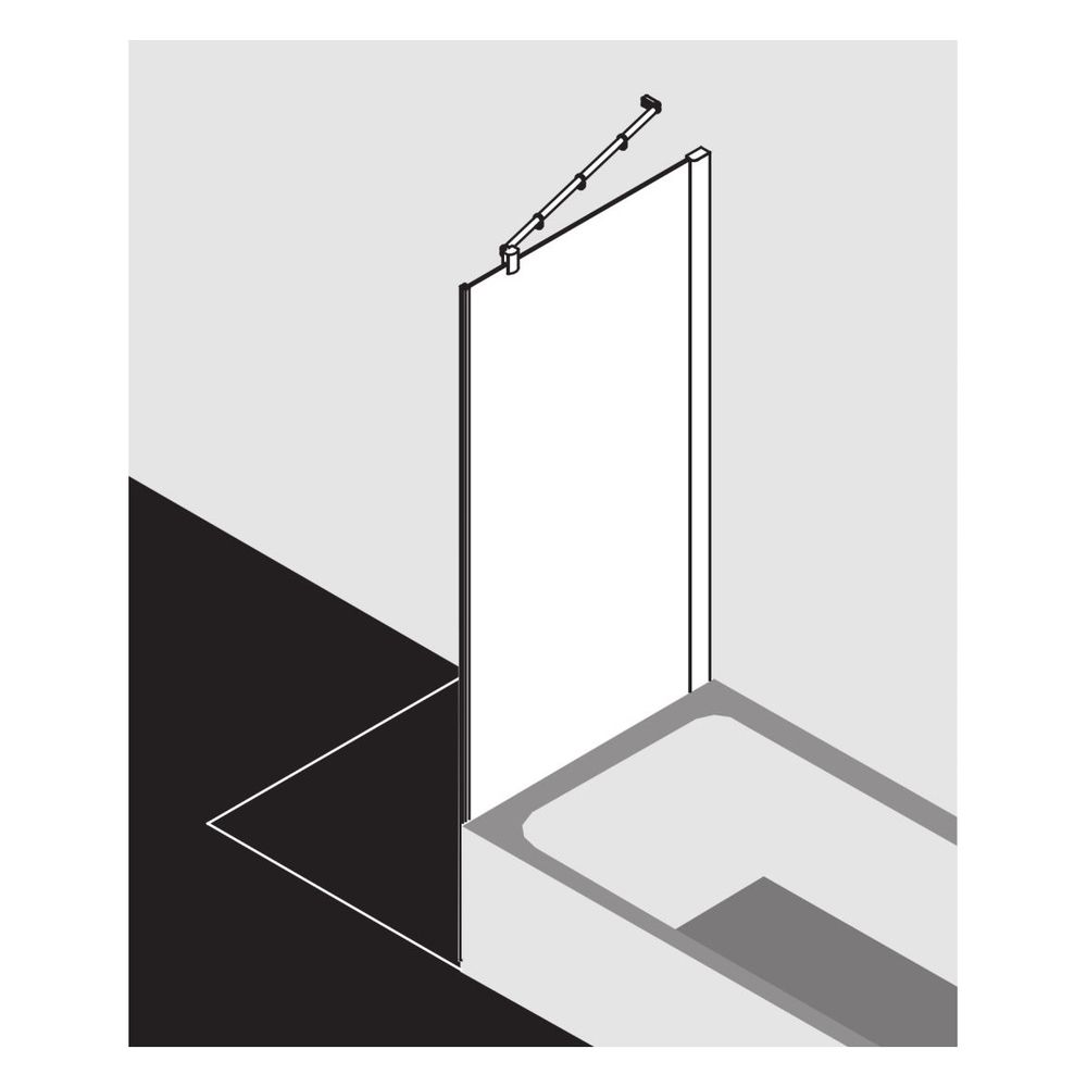 Kermi Seitenwand Pasa XP verkürzt neben Badewanne TVD 1600x900x31mm ESG Klar 8mm S... KERMI-PXTVD090161AK 4046383874162 (Abb. 7)