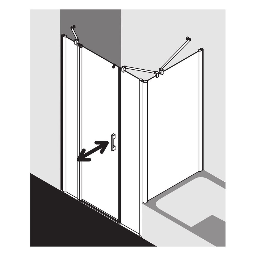 Kermi Duschkabine Pega Pendeltür 1F mit Festfeld 1AL 2000x1300x22mm ESG SR Arena C... KERMI-PE1AL13020VNK 4051484499725 (Abb. 4)