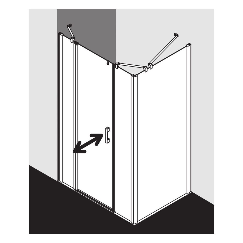 Kermi Duschkabine Pega Pendeltür 1F mit Festfeld 1AL 2000x1300x22mm ESG SR Arena ... KERMI-PE1AL13020VNK 4051484499725 (Abb. 13)