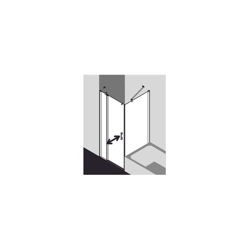 Kermi Duschkabine Pega Pendeltür 1F mit Festfeld 1NL 1850x800x22mm ESG Klar 6mm Si... KERMI-PE1NL08018VPK 4051484514435 (Abb. 7)