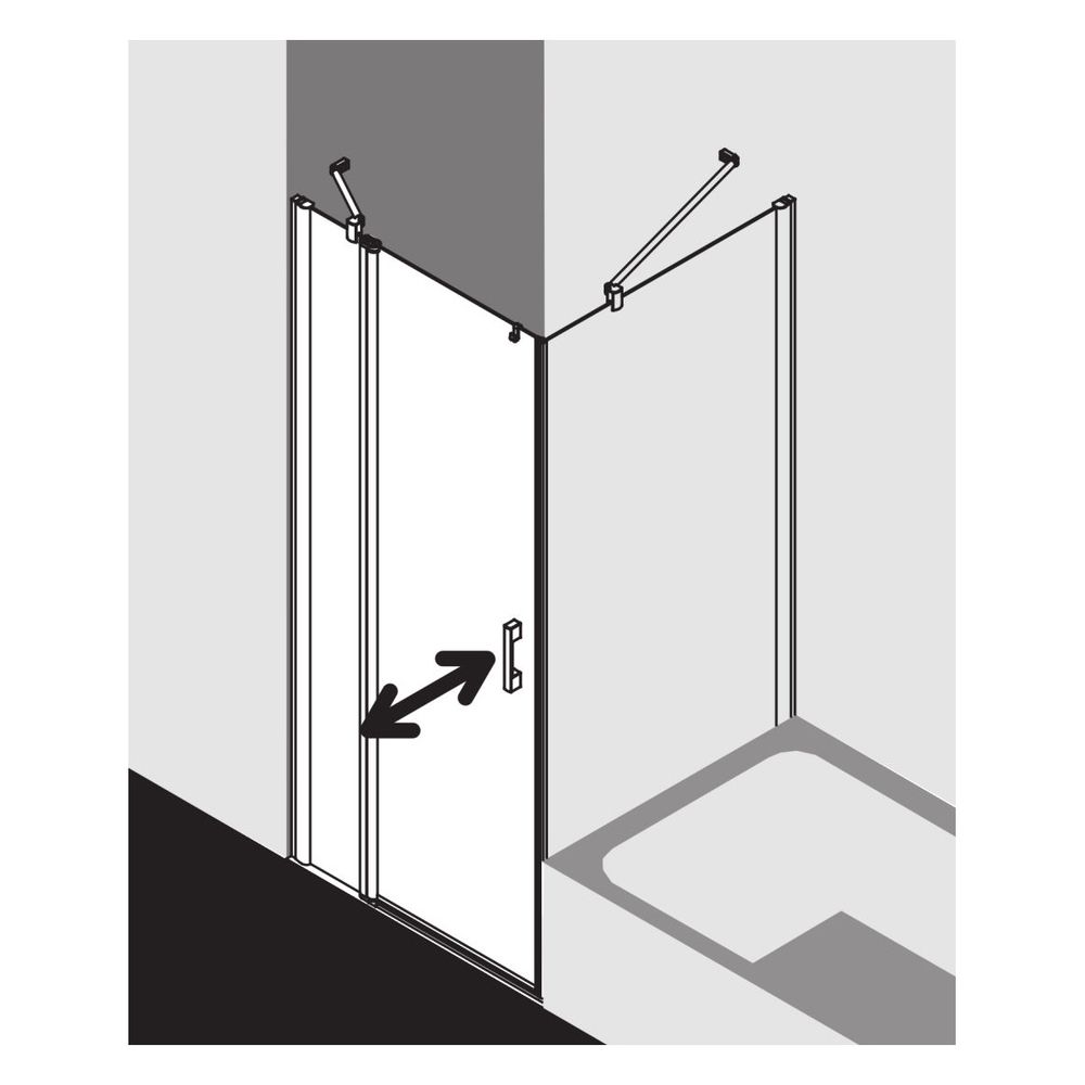 Kermi Duschkabine Pega Pendeltür 1F mit Festfeld 1NL 1850x800x22mm ESG Klar 6mm Si... KERMI-PE1NL08018VPK 4051484514435 (Abb. 5)