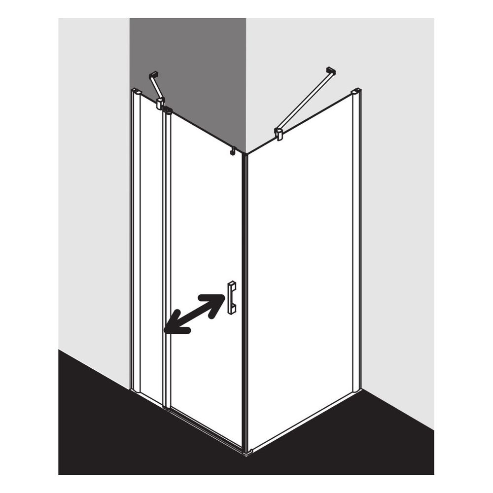 Kermi Duschkabine Pega Pendeltür 1F mit Festfeld 1NL 1850x800x22mm ESG Klar 6mm Si... KERMI-PE1NL08018VPK 4051484514435 (Abb. 3)