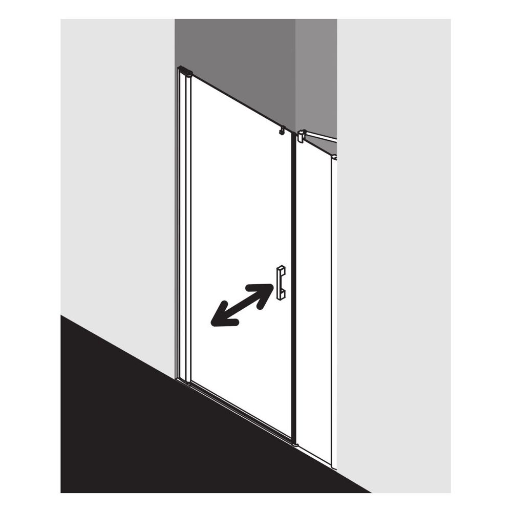 Kermi Pendeltür Pega 1F mit Festfeld 1OL 2000x1000x27mm ESG Klar 6mm Silber Hochgl... KERMI-PE1OL10020VAK 4051484518099 (Abb. 8)