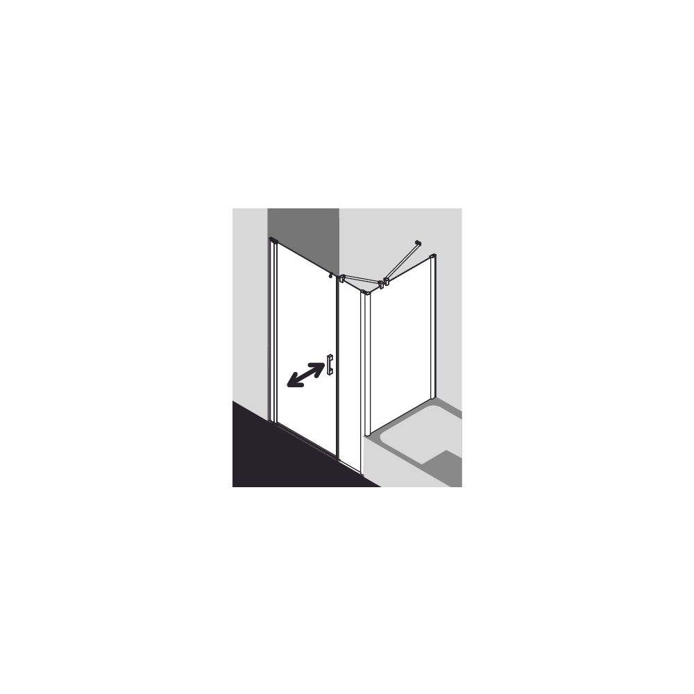 Kermi Pendeltür Pega 1F mit Festfeld 1OL 2000x1000x27mm ESG Klar 6mm Silber Hochgl... KERMI-PE1OL10020VAK 4051484518099 (Abb. 2)