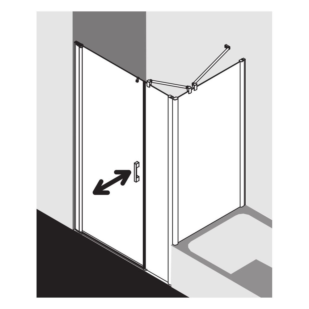 Kermi Pendeltür Pega 1F mit Festfeld 1OL 2000x1000x27mm ESG Klar 6mm Silber Hochgl... KERMI-PE1OL10020VAK 4051484518099 (Abb. 6)
