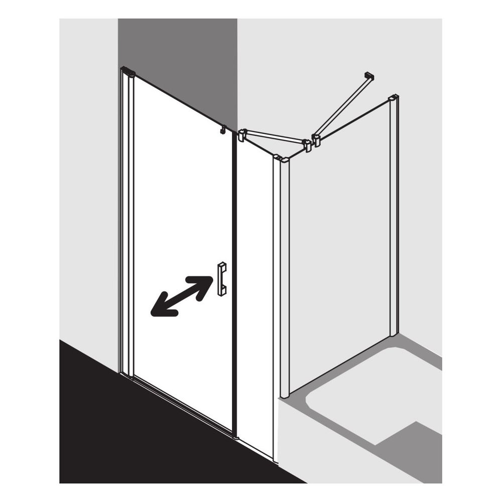 Kermi Pendeltür Pega 1F mit Festfeld 1OL 2000x1000x27mm ESG Klar 6mm Silber Hochg... KERMI-PE1OL10020VAK 4051484518099 (Abb. 10)