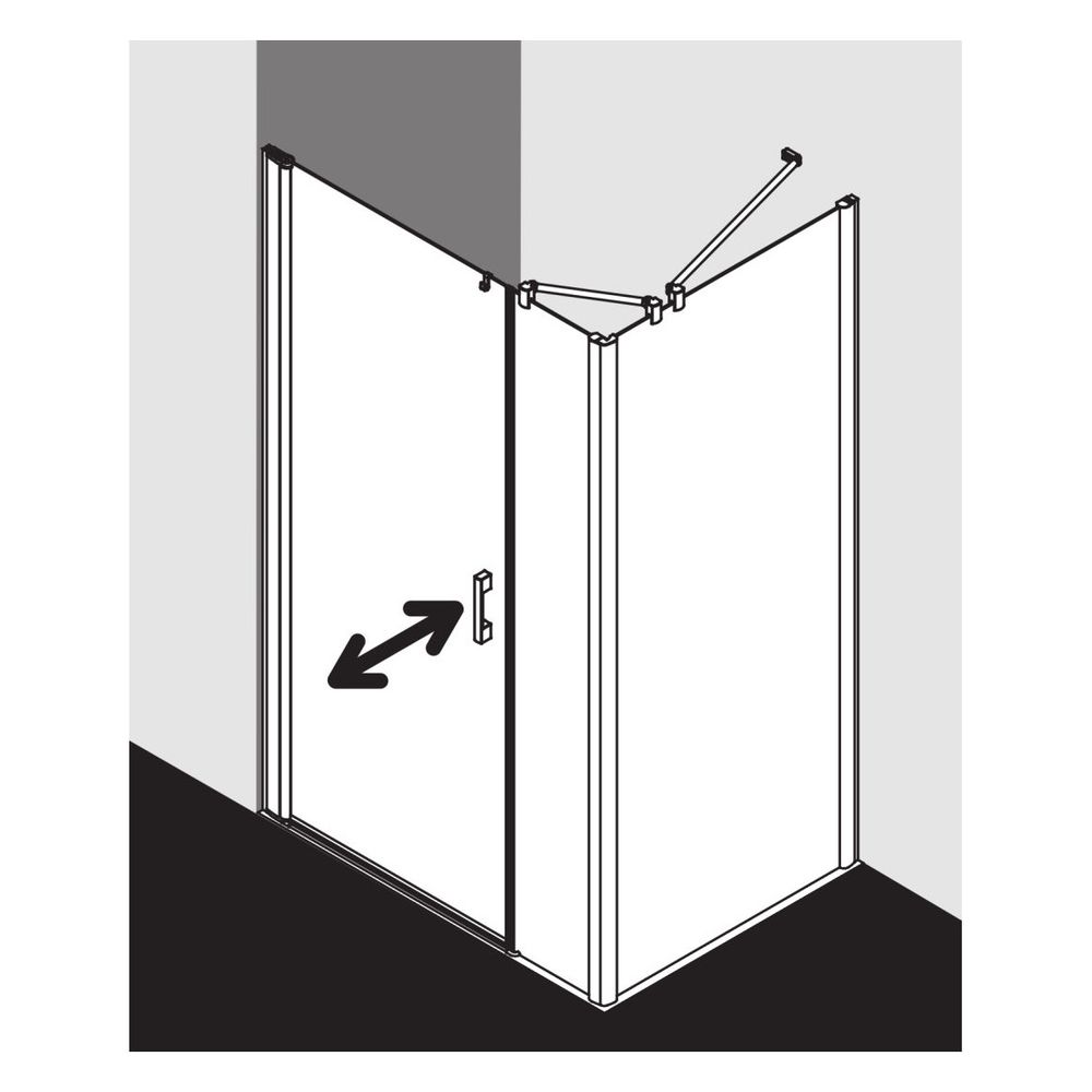 Kermi Pendeltür Pega 1F mit Festfeld 1OL 2000x1000x27mm ESG Klar 6mm Silber Hochgl... KERMI-PE1OL10020VAK 4051484518099 (Abb. 4)