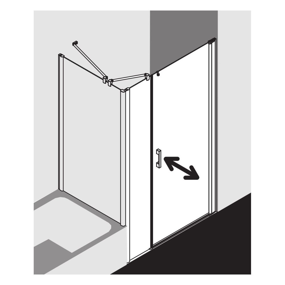 Kermi Duschkabine Pega Pendeltür 1F mit Festfeld 1OR 2000x1000x27mm ESG SR Arena C... KERMI-PE1OR10020VZK 4051484520382 (Abb. 6)
