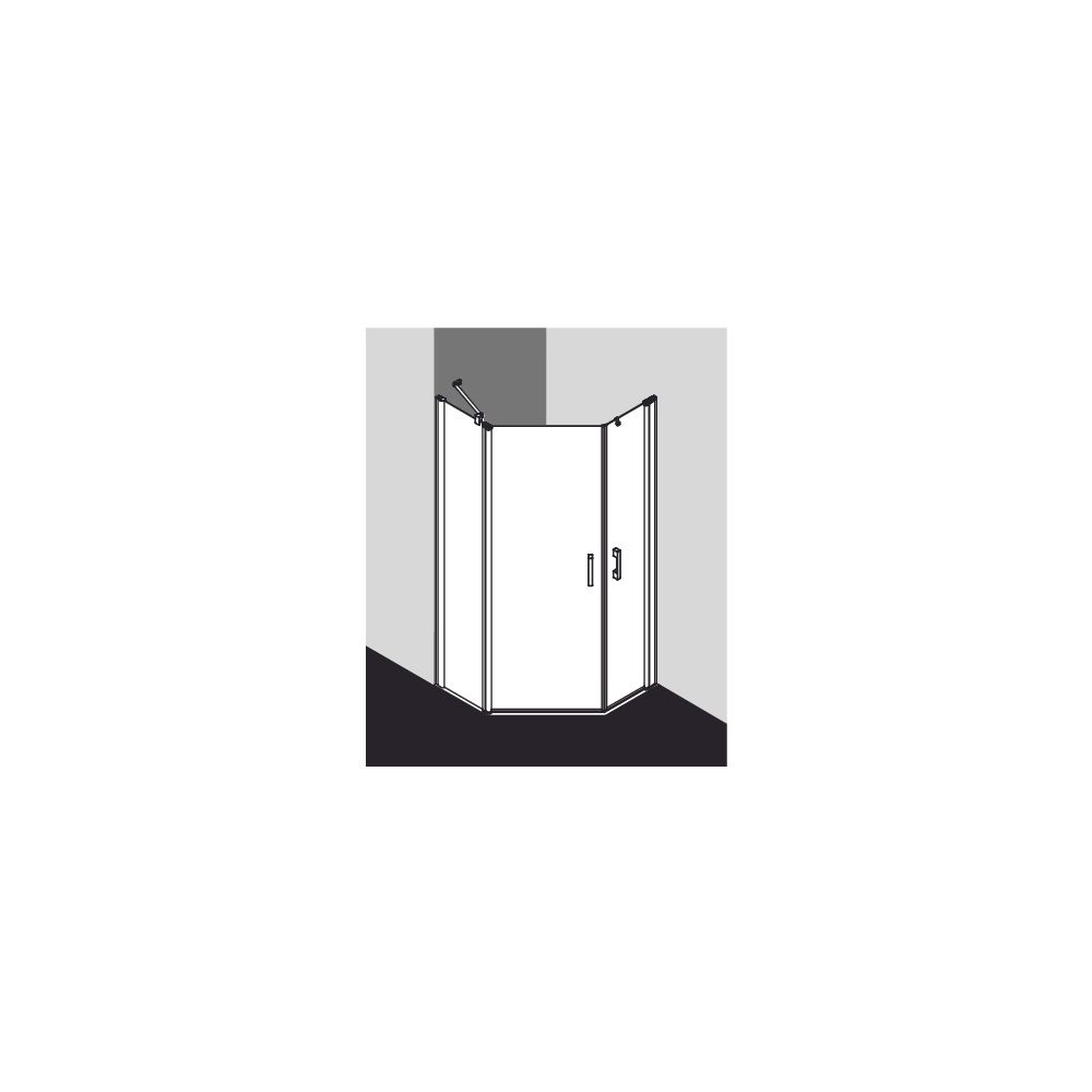 Kermi Duschkabine Pega Fünfeck Pendeltür Festfeld 53L 1850x1000x22mm ESG Klar 6mm ... KERMI-PE53L10018VAK 4051484528791 (Abb. 6)