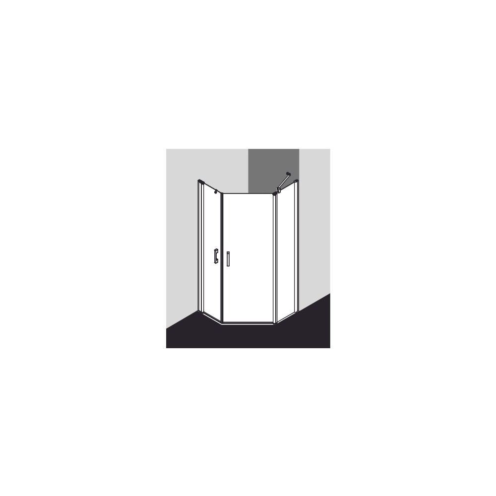Kermi Duschkabine Pega Fünfeck Pendeltür Festfeld 53L 1850x1000x22mm ESG Klar 6mm ... KERMI-PE53L10018VAK 4051484528791 (Abb. 7)