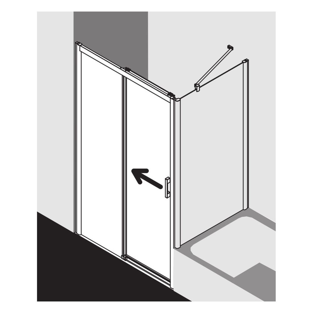 Kermi Duschkabine Pega Gleittür 2T bodenfrei Festfeld D2L 2000x1200x27mm ESG Klar ... KERMI-PED2L12020VPK 4051484533221 (Abb. 6)