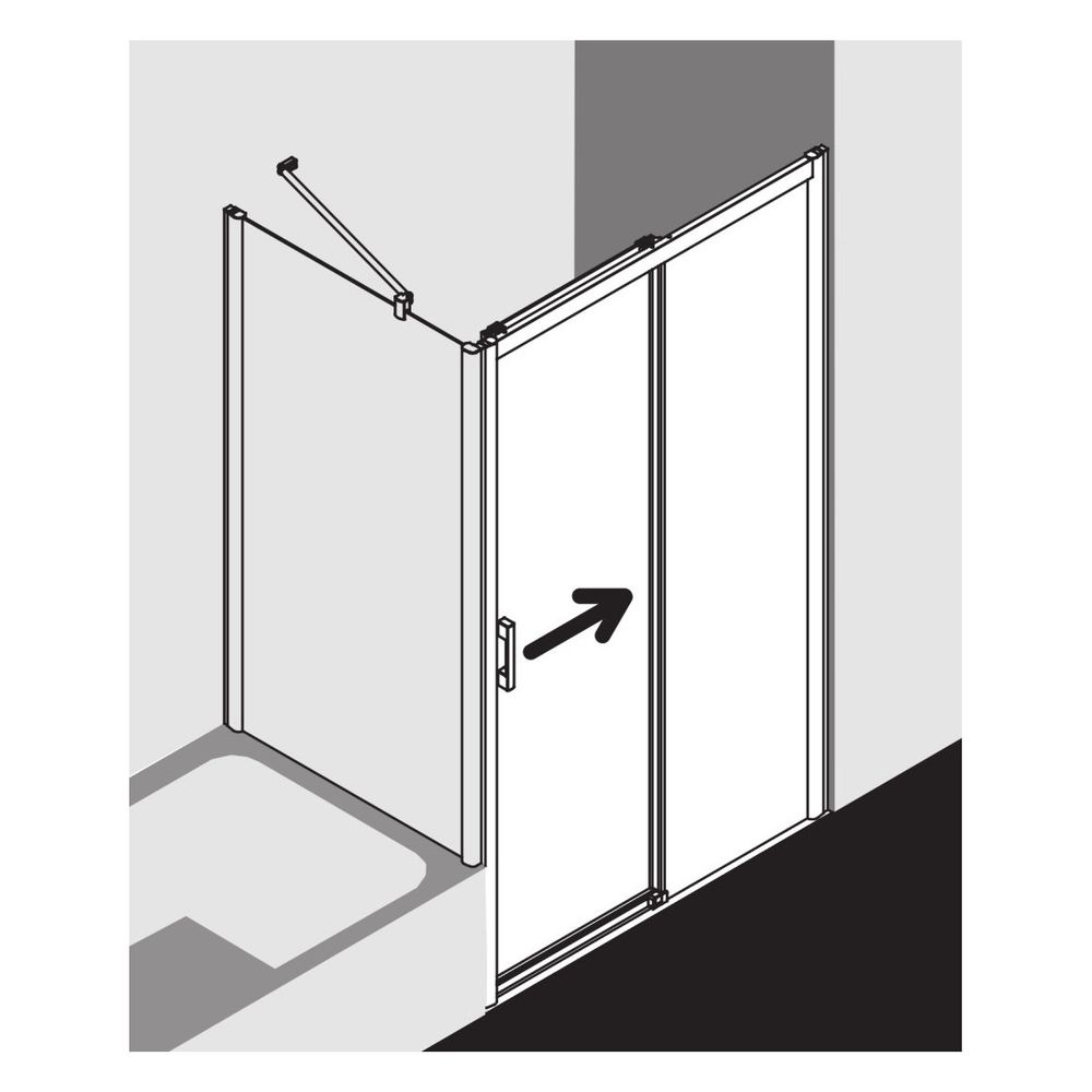 Kermi Duschkabine Pega Gleittür 2T bodenfrei Festfeld D2R 2000x1700x27mm ESG Klar ... KERMI-PED2R17020VAK 4051484537519 (Abb. 4)
