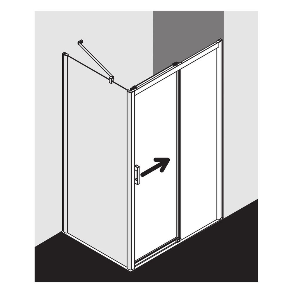 Kermi Duschkabine Pega Gleittür 2T bodenfrei Festfeld D2R 2000x1700x27mm ESG Klar ... KERMI-PED2R17020VAK 4051484537519 (Abb. 5)