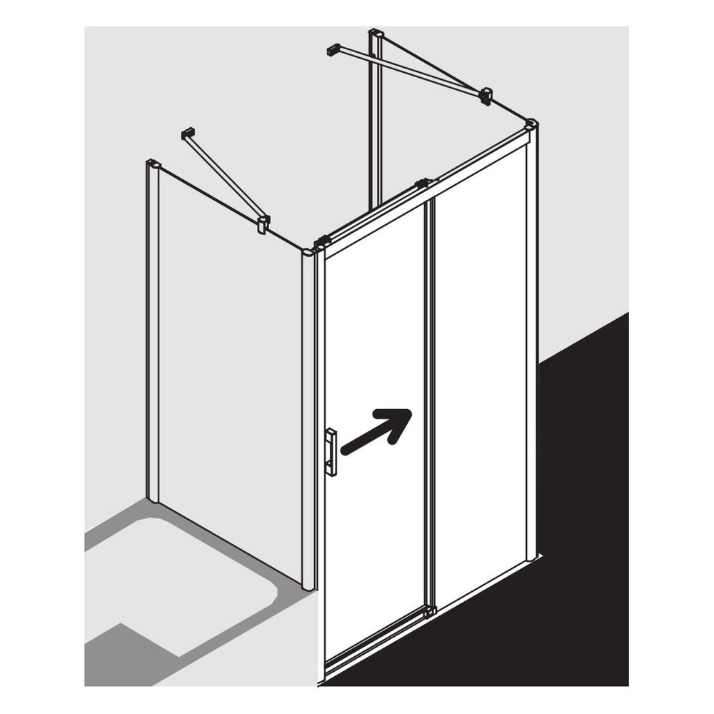 Kermi Duschkabine Pega Gleittür 2T bodenfrei Festfeld D2R 2000x1700x27mm ESG Klar ... KERMI-PED2R17020VAK 4051484537519 (Abb. 3)