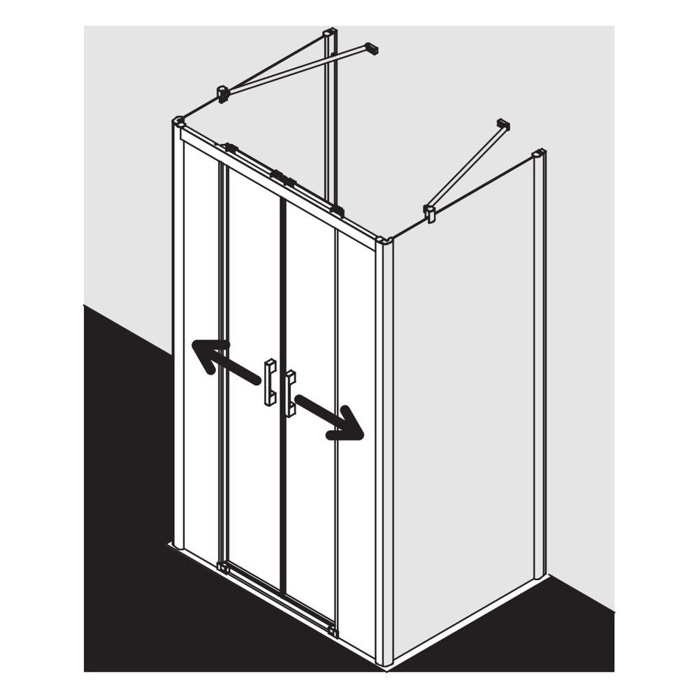 Kermi Duschkabine Pega Gleittür 4T bodenfrei Festfeld D4B 2000x1600x47mm ESG Klar ... KERMI-PED4B16020VAK 4051484539117 (Abb. 8)