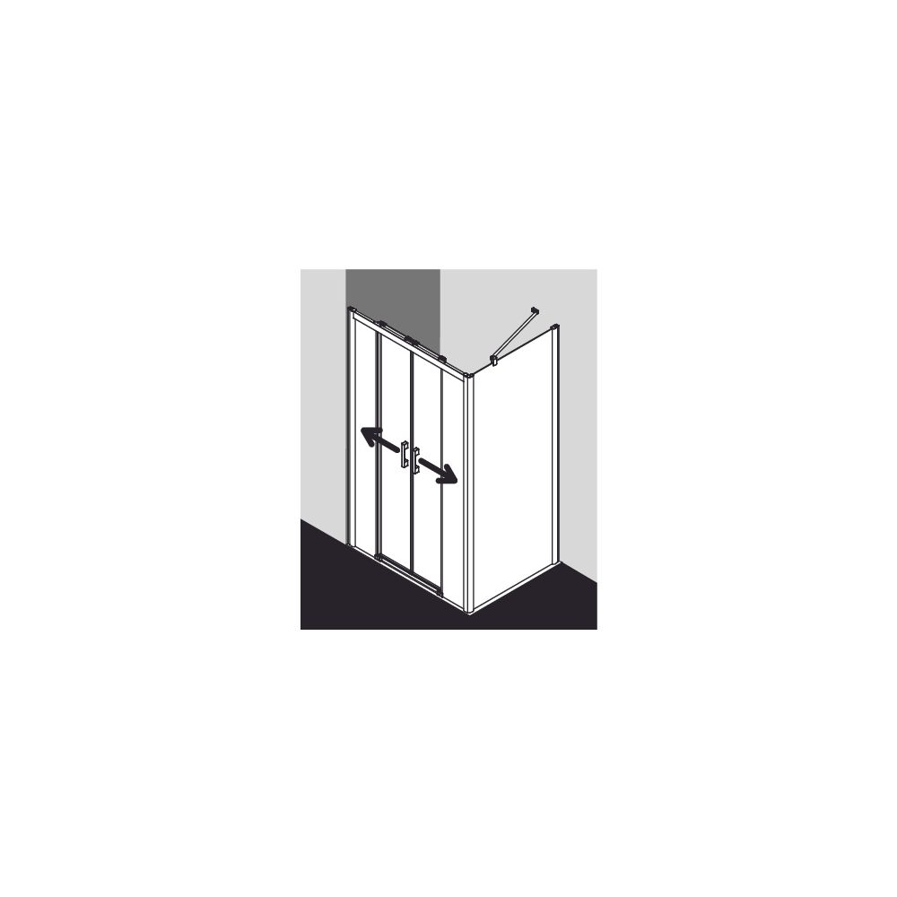 Kermi Duschkabine Pega Gleittür 4T bodenfrei Festfeld D4B 2000x1600x47mm ESG Klar ... KERMI-PED4B16020VAK 4051484539117 (Abb. 4)
