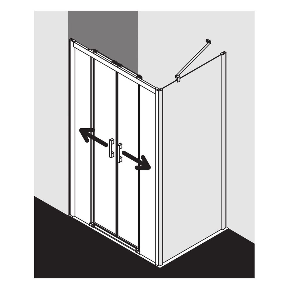 Kermi Duschkabine Pega Gleittür 4T bodenfrei Festfeld D4B 2000x1600x47mm ESG Klar ... KERMI-PED4B16020VAK 4051484539117 (Abb. 6)