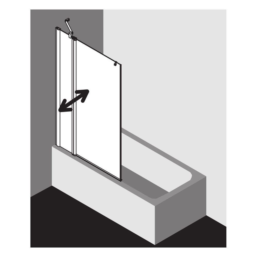 Kermi Badewannenaufsatz Pega Pendelflügel mit Festfeld DTL 1500x1100x27mm ESG Klar... KERMI-PEDTL11015VPK 4051484539919 (Abb. 5)