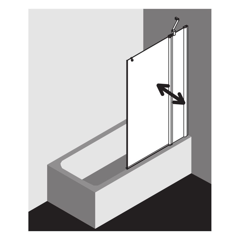Kermi Badewannenaufsatz Pega Pendelflügel mit Festfeld DTR 1500x1100x27mm ESG Klar... KERMI-PEDTR11015VAK 4051484539971 (Abb. 5)