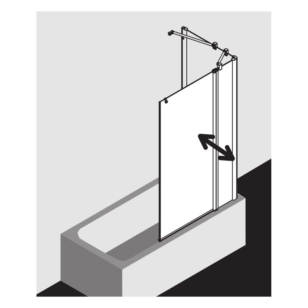 Kermi Badewannenaufsatz Pega Pendelflügel mit Festfeld DTR 1500x1100x27mm ESG Klar... KERMI-PEDTR11015VAK 4051484539971 (Abb. 3)