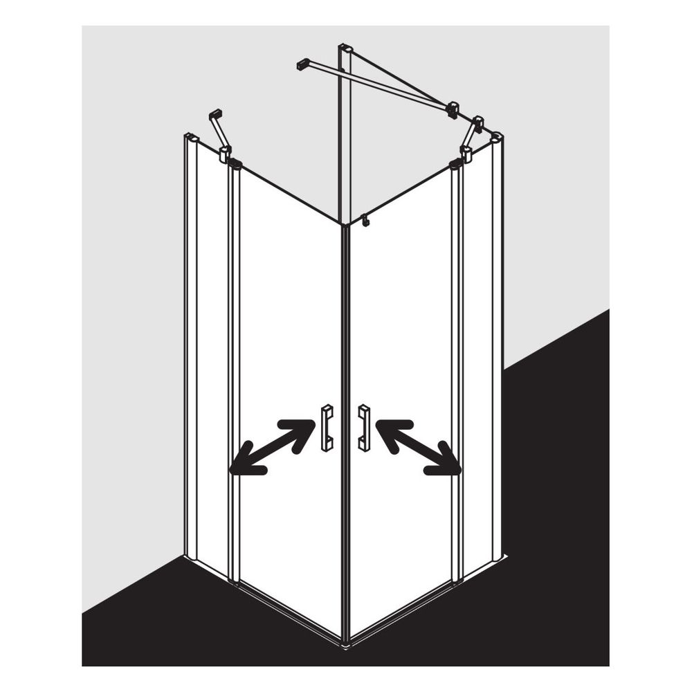 Kermi Duschkabine Pega Eckeinstieg 2T Pendel-Falttür Festfeld Halbteil EPL 2000x90... KERMI-PEEPL09020VAK 4051484540977 (Abb. 5)